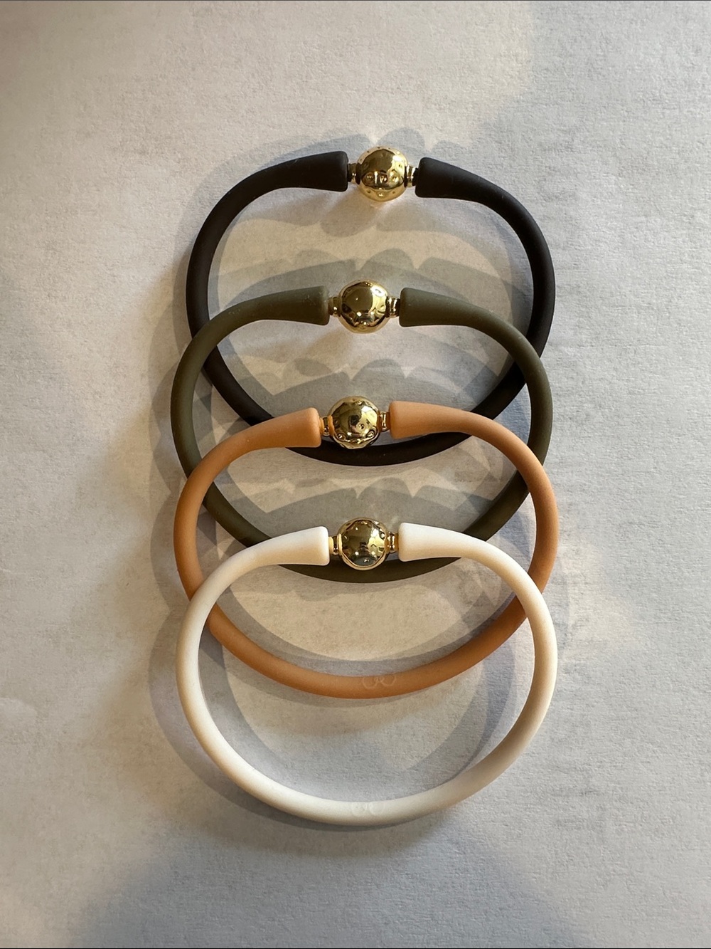 4 Gresham Florence Silicone Bracelets ~ Gold